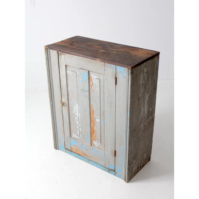 Antique Rustic Farmhouse Cupboard Cabinet For Sale - Image 9 of 12