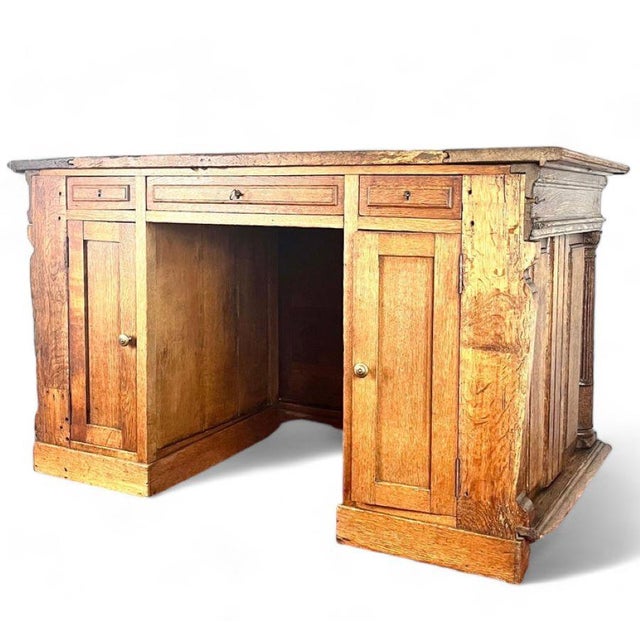 17th Century Henri IV Renaissance French Chest Desk in Carved Wood, France For Sale - Image 11 of 13