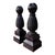 Hollywood Regency Early 20th Century Pair of 34" Large Black Cast Iron Pineapple Architectural Finials Outdoor Statues For Sale - Image 3 of 10