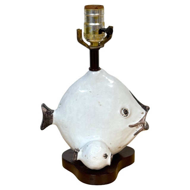 Italian Pottery Fish Lamp by Ivo De Santis for Gli Etruschi, Florence, Small For Sale - Image 4 of 18