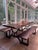 Farmhouse Custom Live Edge Walnut Wood Dining Table With Benches and Brooklyn New York Cast Iron Base For Sale - Image 3 of 5