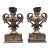 Italian Tuscan Carved Wood Pedestal Candle Holders - a Pair For Sale