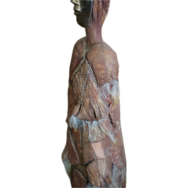 Naida Seibel Ceramic Brass Sculpture Female Figure For Sale - Image 4 of 6