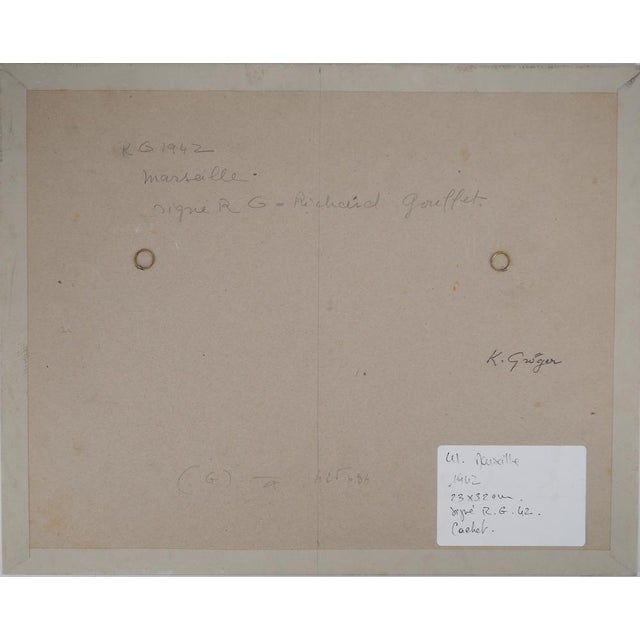 Kurt Groeger, Marseille, Afternoon in the Park, Original Watercolor For Sale - Image 10 of 12