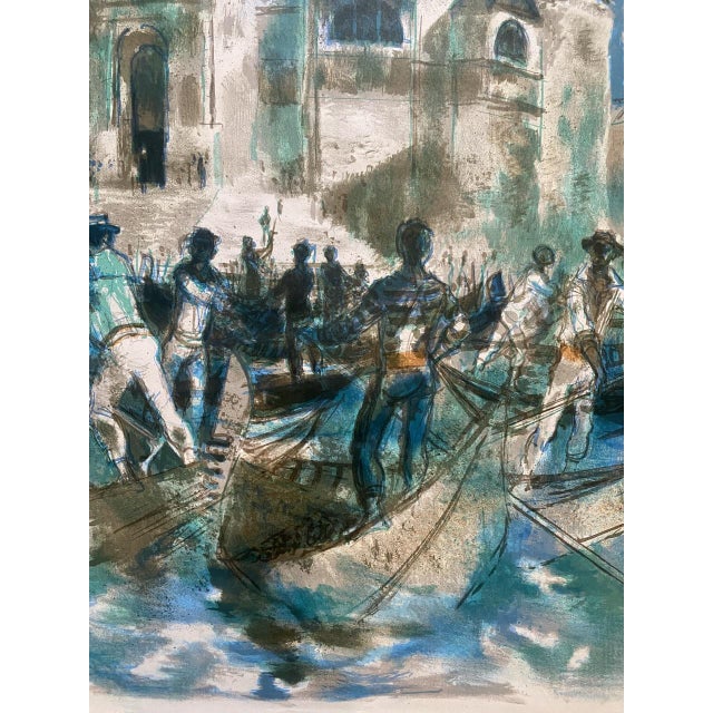 Blue Lucien Fontanarosa, Salute Venezia, 1970s, Artwork on Paper For Sale - Image 8 of 10