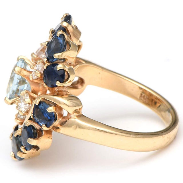 Contemporary 14KY Vintage Multi-Gem(4.60) Ring, size 6.25 For Sale - Image 3 of 5