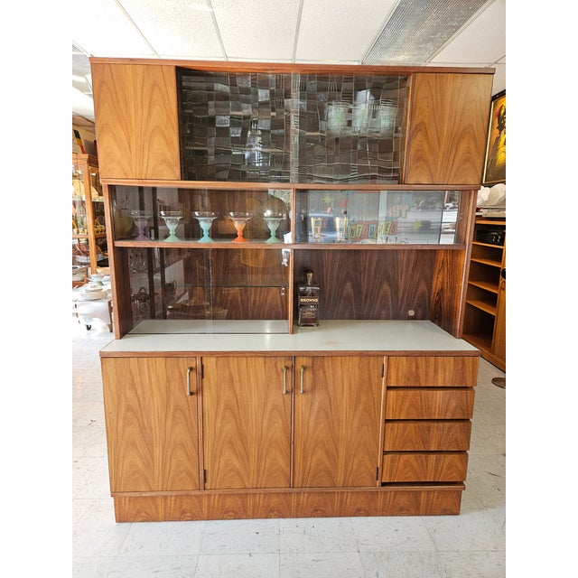 Wood Vintage Mid-Century Japanese Teak Hutch | the Ultimate Home Bar For Sale - Image 7 of 18