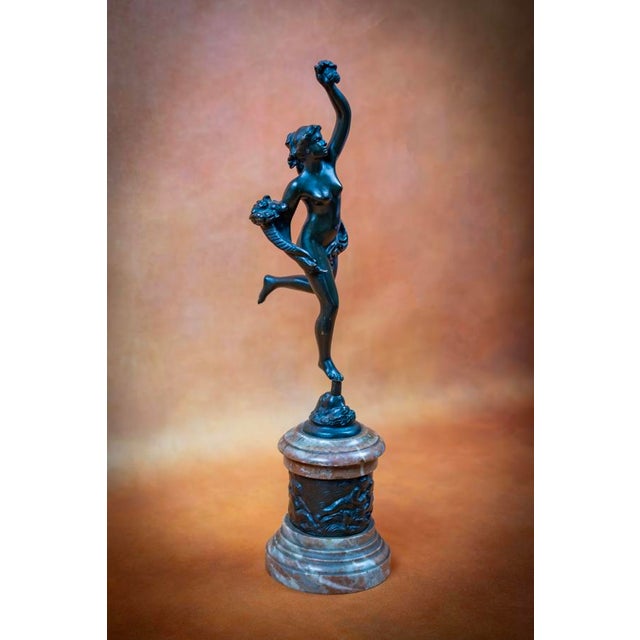 Jean De Bologne and Clodion, Mercury and Abundance, 1800s, Bronze and Marble, Set of 2 For Sale - Image 10 of 16