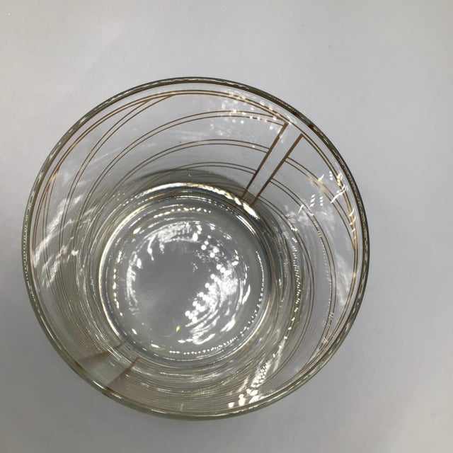 Metal Gold Spiral Striped Culver Lowball Glasses - Set of 4 For Sale - Image 7 of 13