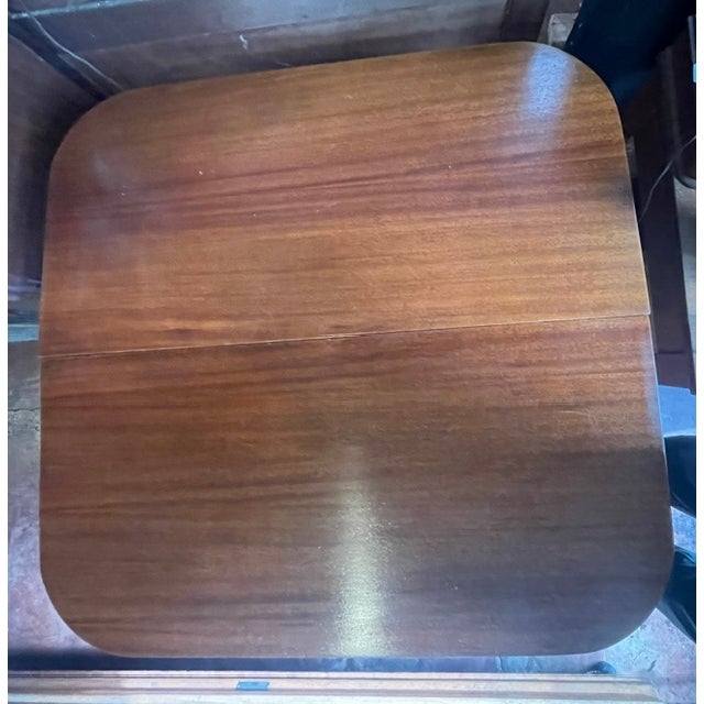 Brown Mid 20th Century Federal Mahogany Swivel Top Table For Sale - Image 8 of 8