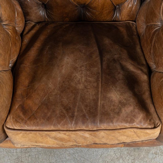 21st Century English Brown Leather Chesterfield Armchair by Halo For Sale - Image 18 of 18