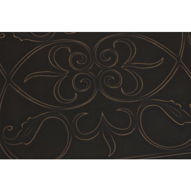 Brown Theodore Alexander 3 Tier Metal Top Stand Table For Sale - Image 8 of 17
