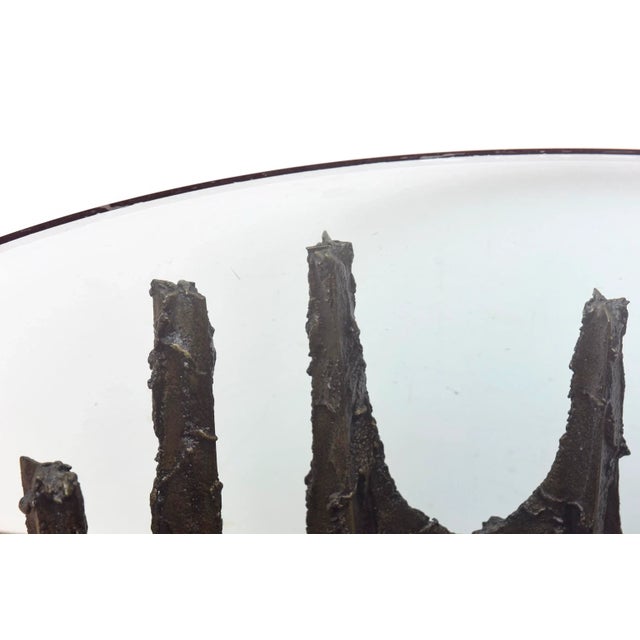 Metal Vintage Paul Evans Signed and Dated Bronze and Glass Stalgamite Cocktail Table, 1970's For Sale - Image 7 of 11
