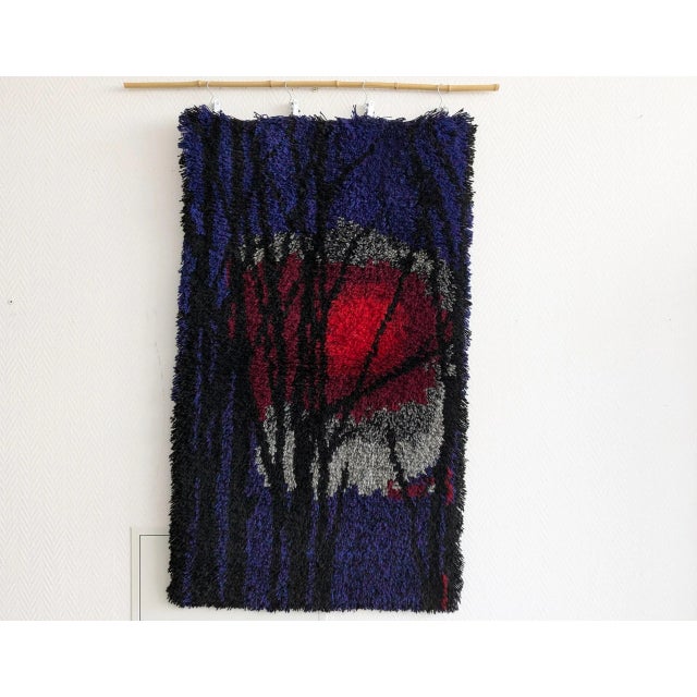 Mid-Century Tapestry Rya Wool Rug, 1960s For Sale - Image 4 of 11