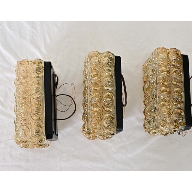 Late 20th Century German Vintage Glass Wall Sconces - Set of Four For Sale In Baton Rouge - Image 6 of 9
