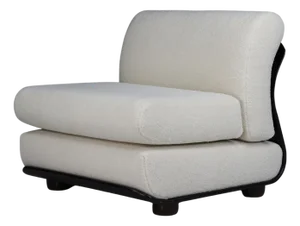 Vintage Italian Lounge Chair with Bentwood Frame and New Bouclé Upholstery, 1970s