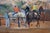 Circa 1967 Charles Apt Thoroughbred Paddock Oil Painting—Gallery Framed For Sale - Image 4 of 16
