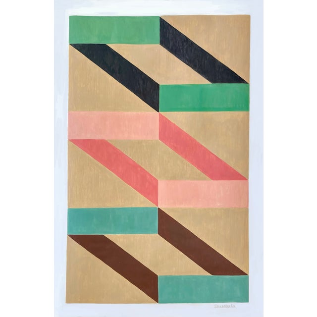 Mixed Media Painting With Tropical Tones For Sale