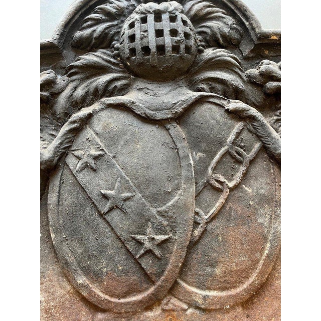 Cast Iron Fireplace Backplate from a Castle in Anjou, 1700 For Sale - Image 4 of 8