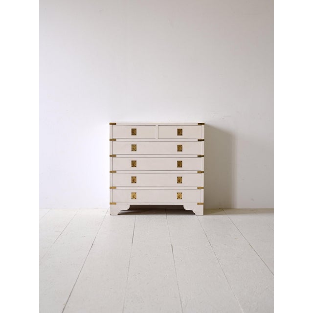 White Chest of 6 Drawers, 1960s For Sale - Image 13 of 13