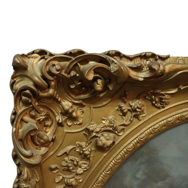 Large Antique French Louis XVI Pastel Portrait of a Nobel Woman C1870 For Sale - Image 4 of 11