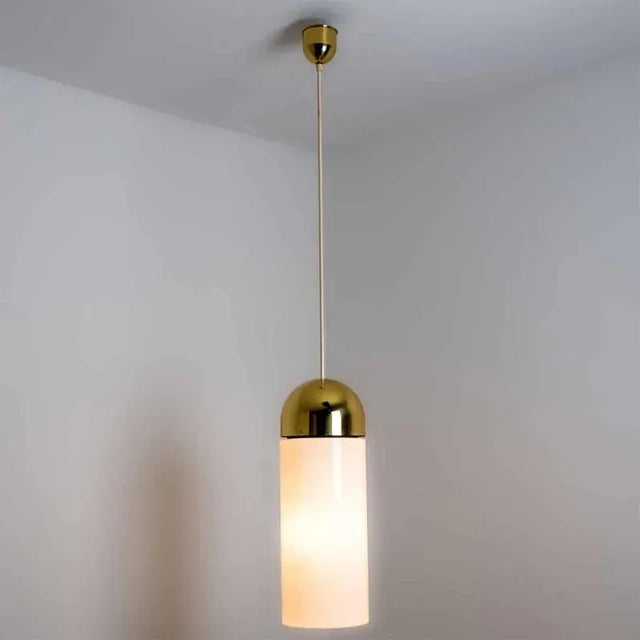 Metal Large Brass Cylinder Pendant Light from Limburg, 1970s For Sale - Image 7 of 15