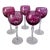 Vintage Nachtmann Cranberry Cut-to-Clear Crystal Wine Glasses, Set of 5 For Sale