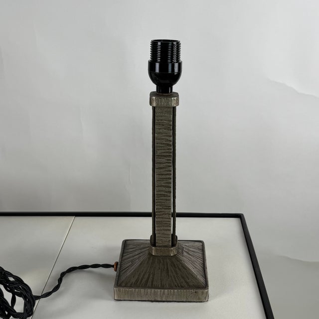 1930s Small French Art Deco Wrought Iron Lamp by Henri Fournet For Sale In Los Angeles - Image 6 of 9