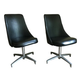 Vintage Chromcraft Black Chairs - A Pair For Sale