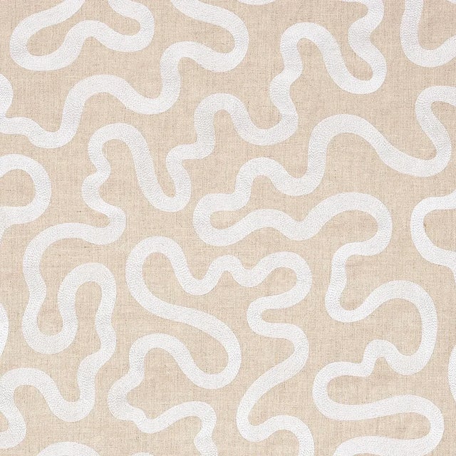 2020s Schumacher Riley Embroidery Fabric in Ivory on Natural For Sale - Image 5 of 5