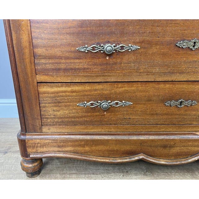 Chest of Drawers Antique French Walnut Marble Top Five Drawer Cabinet Lot 6451 For Sale - Image 6 of 17