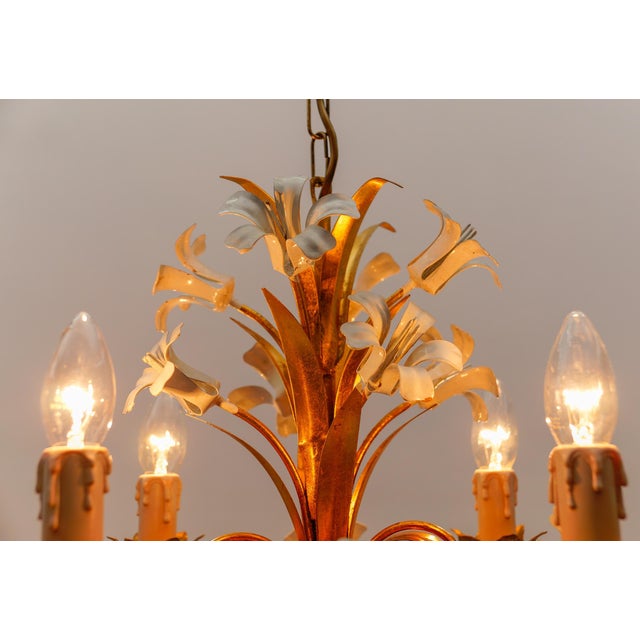 Hollywood Regency Flower Ceiling Lamp by Hans Kögl, Germany, 1970s For Sale - Image 9 of 10
