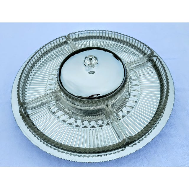 This Vintage Kromex... chrome and glass Relish Tray will bring a touch of class to your holiday table but you'll want to...