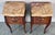Antique Louis XV French Marquetry Marble Top Nightstands, Set of 2 For Sale - Image 6 of 11