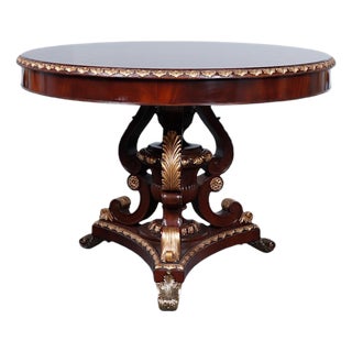 1990s Spyrograph Parquetry Gilded Center Table by Scarborough House For Sale