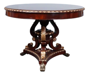 1990s Spyrograph Parquetry Gilded Center Table by Scarborough House