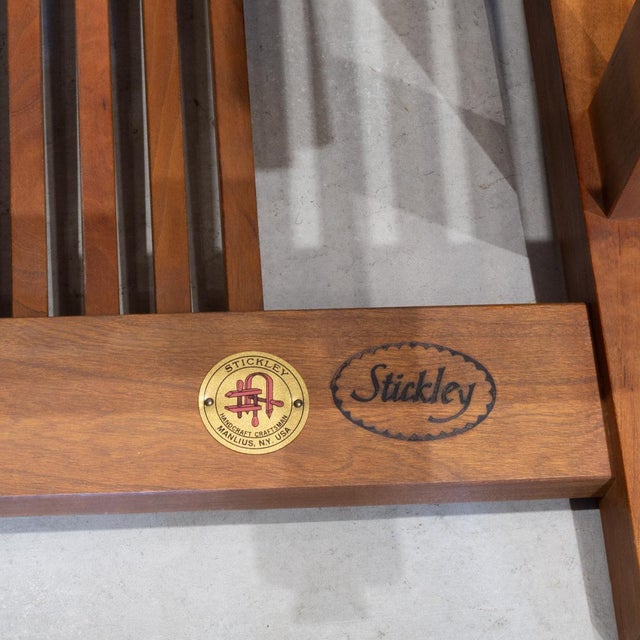 Pair Stickley Model 376 Mission Armchairs For Sale - Image 13 of 15