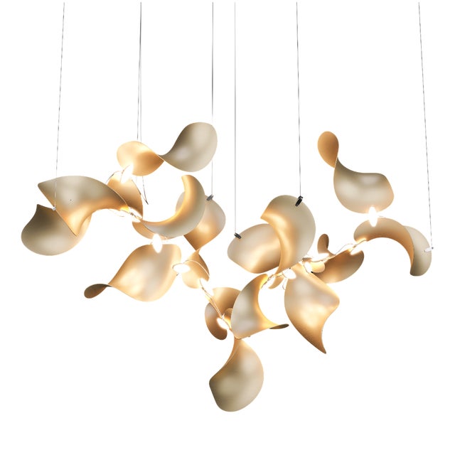 Dune 16 Cluster Chandelier with Metallic Tone Shades from Moss Objects For Sale