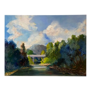Large Realism Country Scenery Landscape Oil Painting by Marina Movshina For Sale