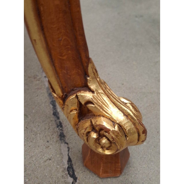 Brown Late 20th Century Meroni Francesco Louis XV Partial Gilt Mahogany and Marble Top Side Table For Sale - Image 8 of 12