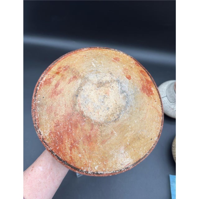 Peruvian Shapido Conido Style Polychrome Red Clay Pottery Vessel For Sale - Image 14 of 16
