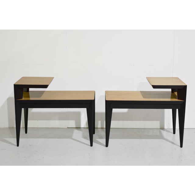 Mid-Century Modern 1950s MCM Atomic Two-Tier End Table - Set of 2 For Sale - Image 3 of 13