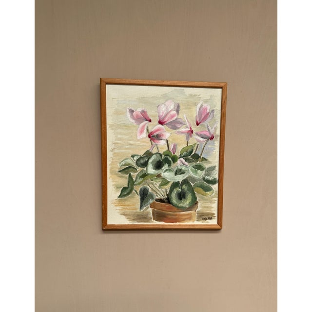 Ada, Still Life with Pink Flowers, 1986, Oil on Canvas, Framed For Sale - Image 6 of 18