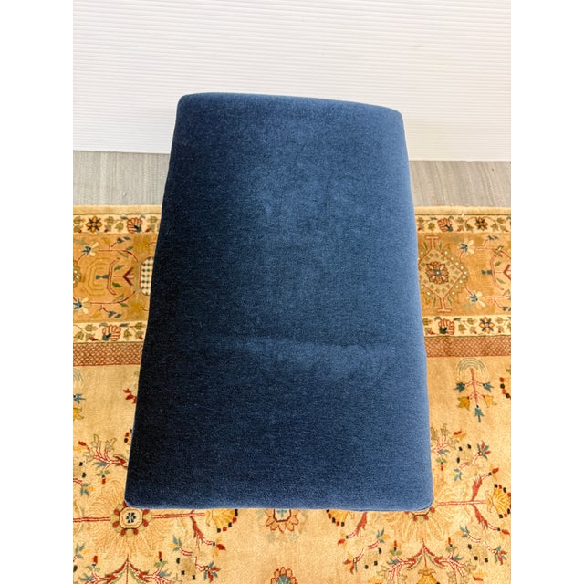 Blue Bespoke Sapphire Velvet Bench For Sale - Image 8 of 12