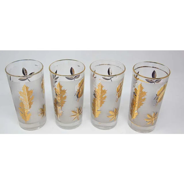 Fred Press Vintage Eight Highball Gold Glasses in a Brass Cart by Fred Press - 9 Pieces For Sale - Image 4 of 13