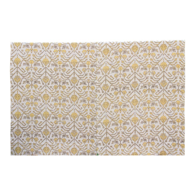 Marigold Sun Indian Block Print Bedcover For Sale