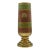 Vintage Indian Brass Peacock Vase, Etched Enamel Floral Vessel For Sale