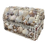 Vintage Handmade Sea Shell Encrusted Collectors Box For Sale