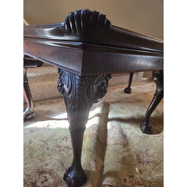 Mid 20th Century Chippendale Carved Mahogany Glass Top Coffee Table For Sale - Image 16 of 16