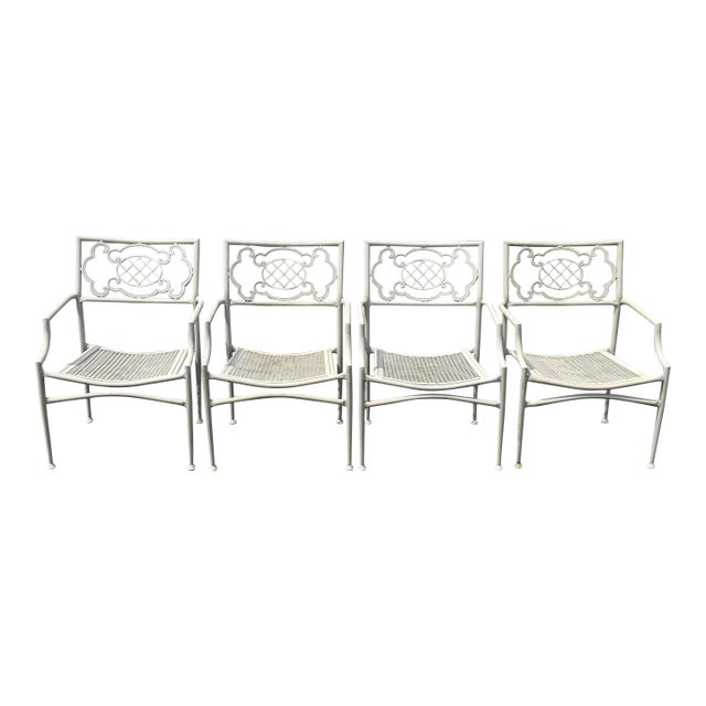 Vintage Aluminum Garden Chair Set of 4 For Sale